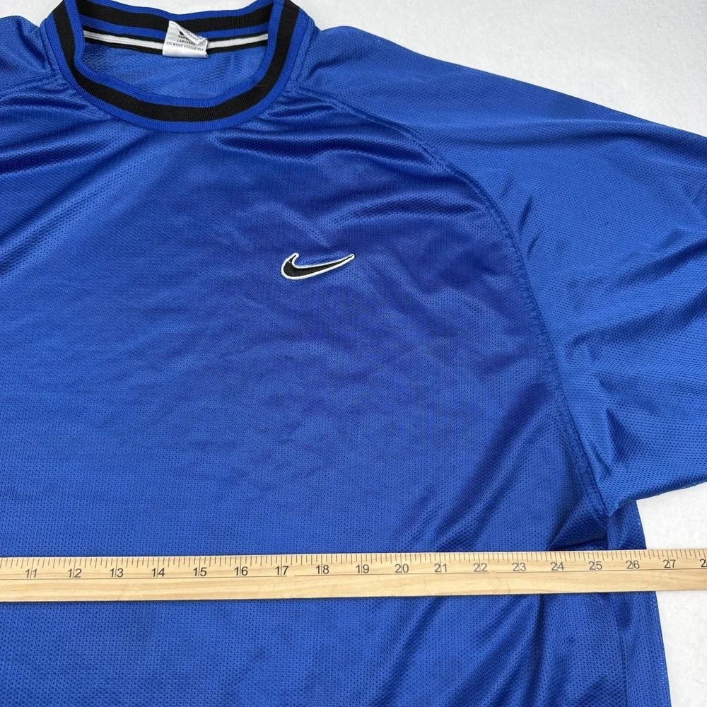 Vintage Nike Shirt Mens XL Blue Mesh Short Sleeve Athletic Jersey Training - Picture 4 of 7